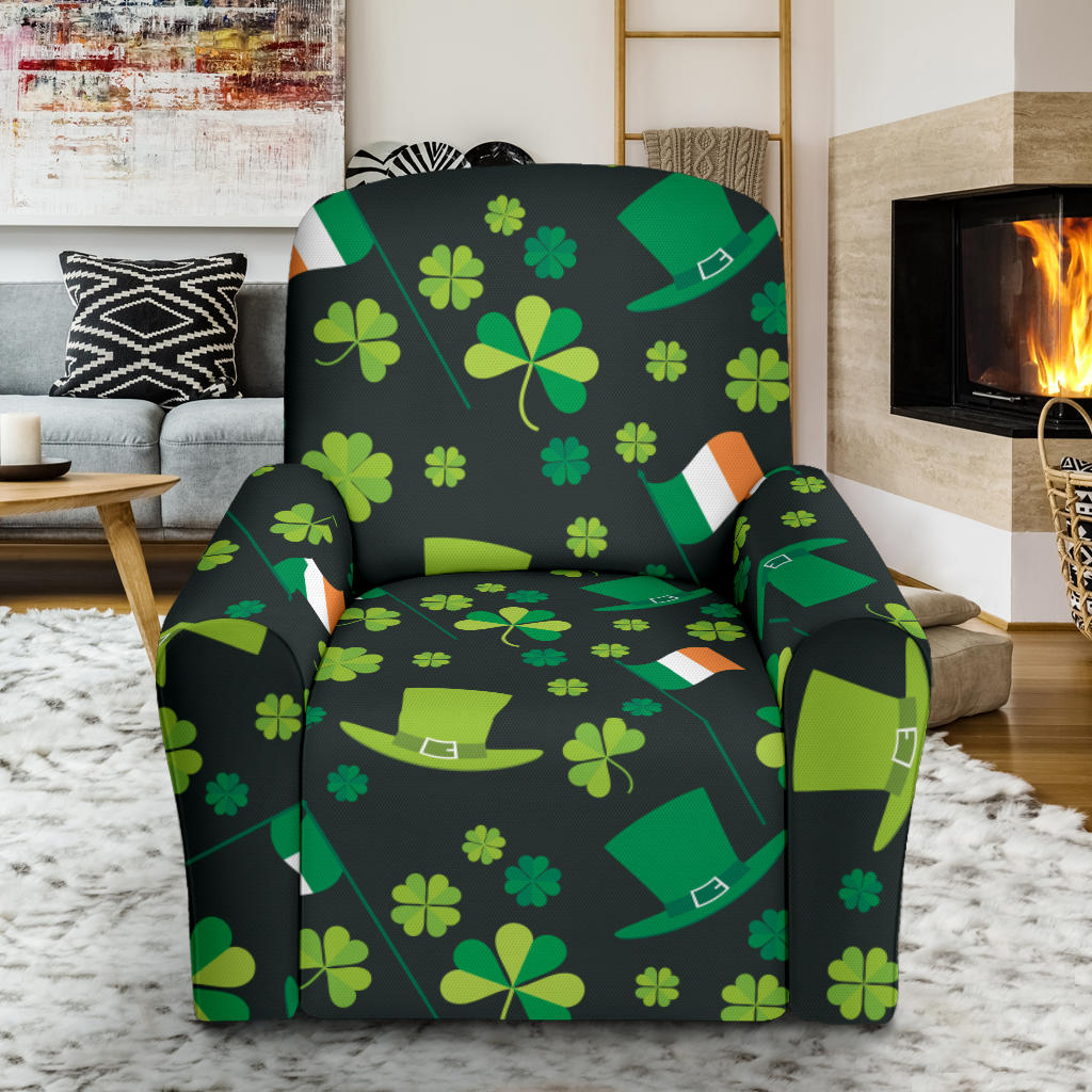 Shamrock Saint Patrick's Day Print Design LKS304 Recliner Slipcover with Pocket