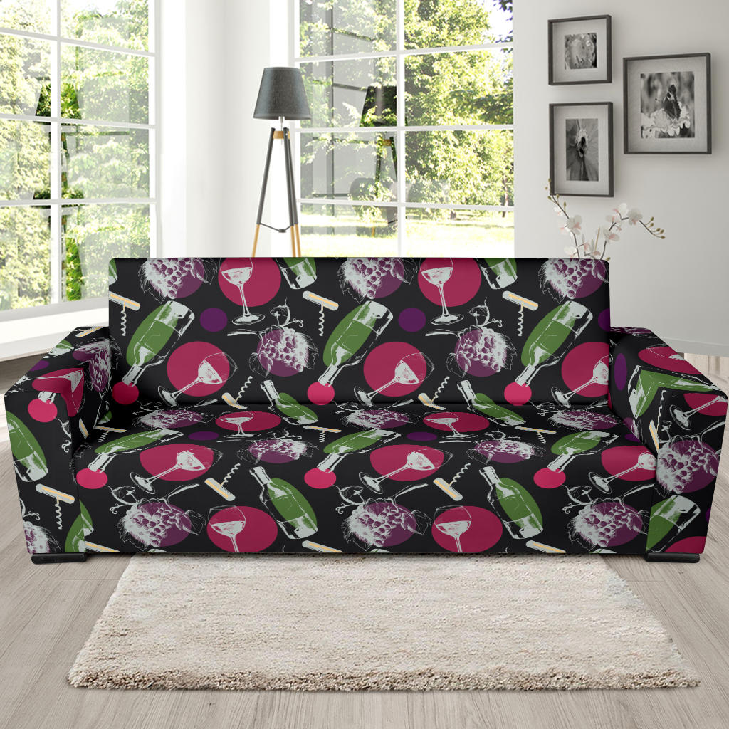 Wine Print Design LKS307 Sofa Slipcover