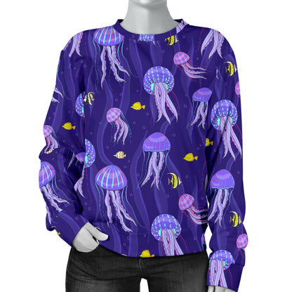 Jellyfish Style Print Women Long Sleeve Sweatshirt