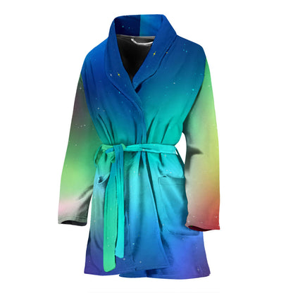 Aurora Borealis Pattern Print Design 02 Women Bathrobe