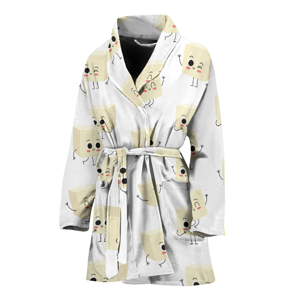 Tofu Print Design LKS301 Women Bathrobe