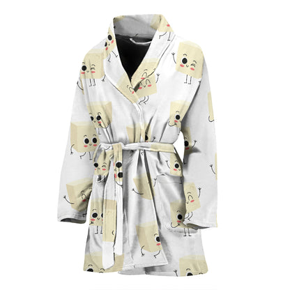 Tofu Print Design LKS301 Women Bathrobe