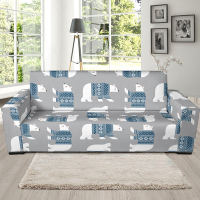 Polar Bear Pattern Print Design A03 Sofa Slipcover