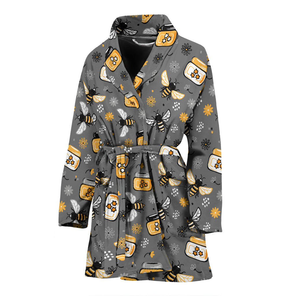Honey Bee Print Design LKS301 Women Bathrobe