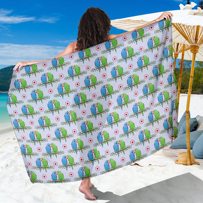 Budgerigar Pattern Print Design 05 Sarong Pareo Wrap