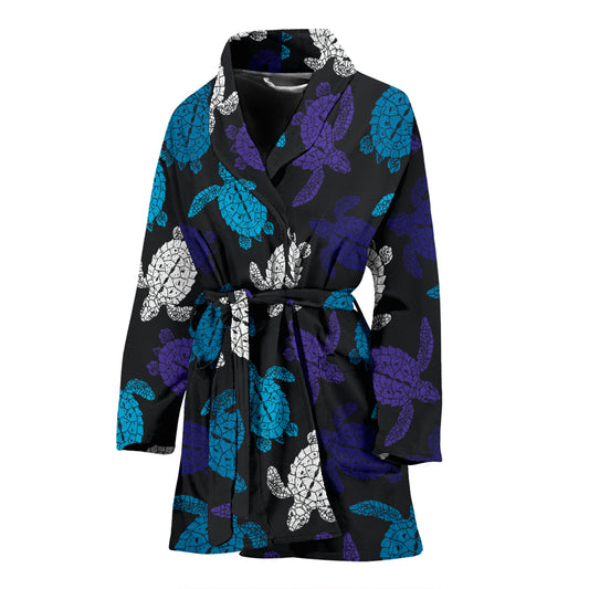 Sea Turtle Print Design LKS306 Women Bathrobe