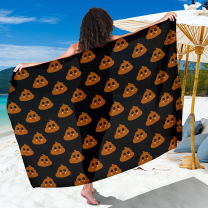 Poop Emoji Pattern Print Design A01 Sarong Pareo Wrap