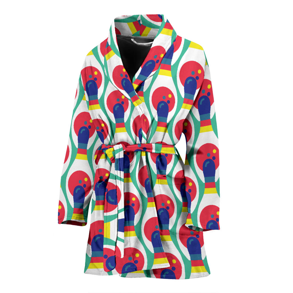 Bowling Pattern Print Design 05 Women Bathrobe