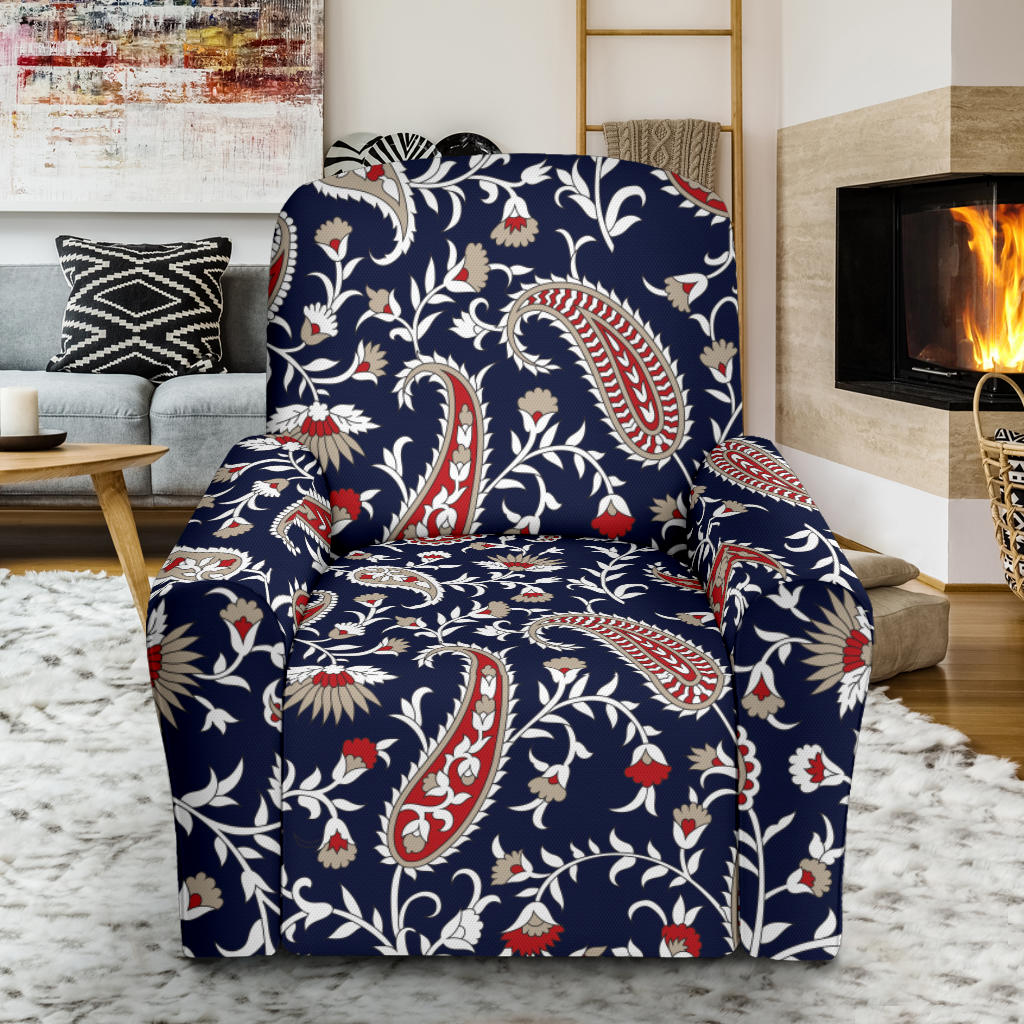 Paisley Pattern Print Design A05 Recliner Slipcover with Pocket