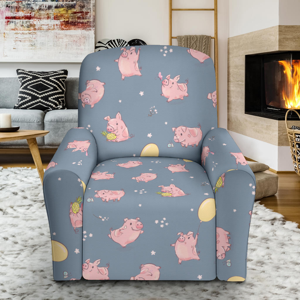 Pig Print Design LKS405 Recliner Slipcover with Pocket