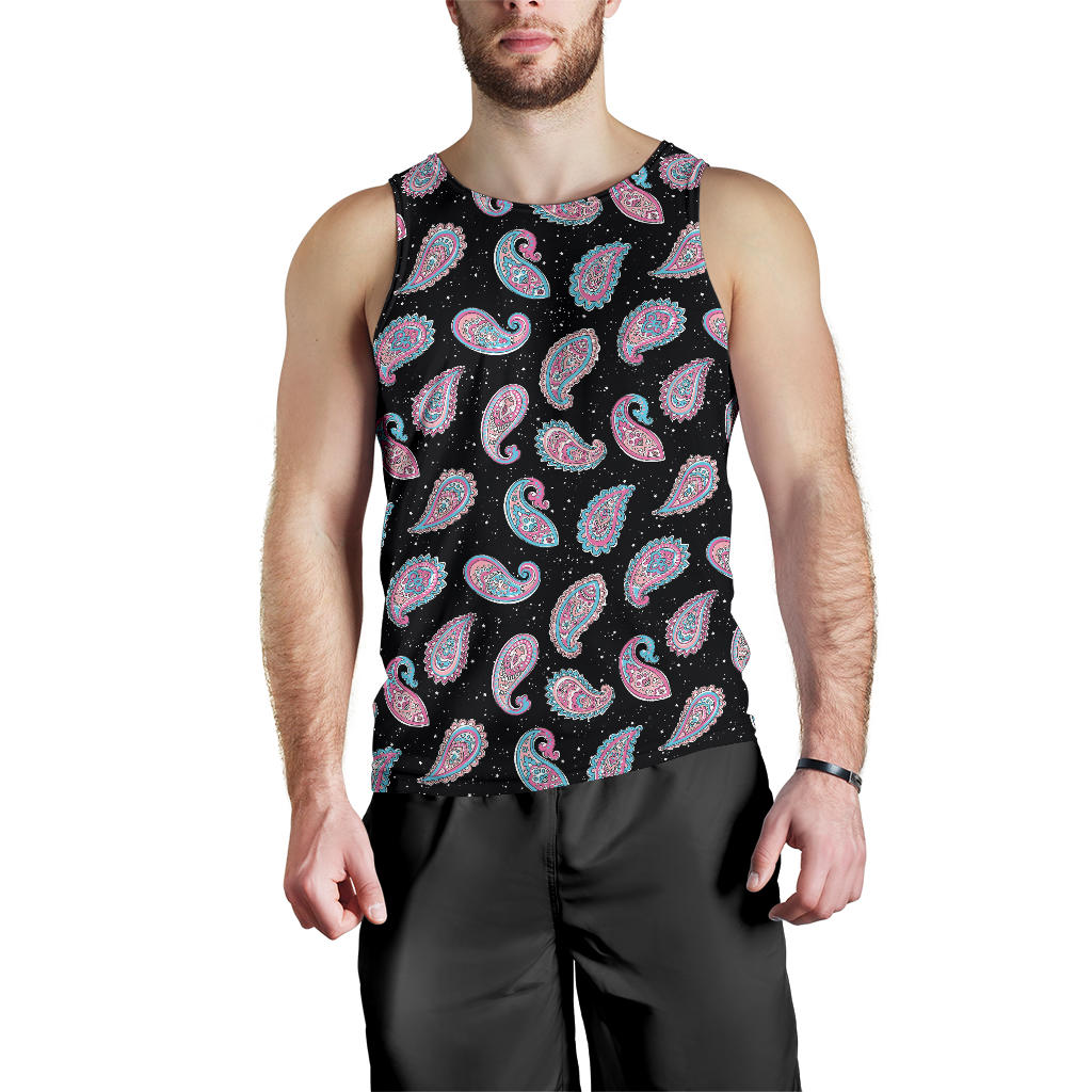 Paisley Pink Design Mandala Print Men Tank Top