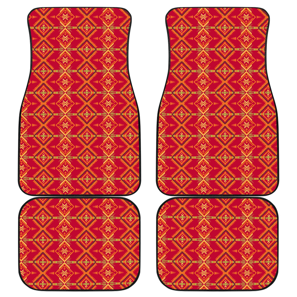Southwest Aztec Design Themed Print Car Floor Mats Front Back