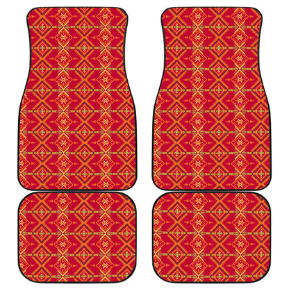 Southwest Aztec Design Themed Print Car Floor Mats Front Back