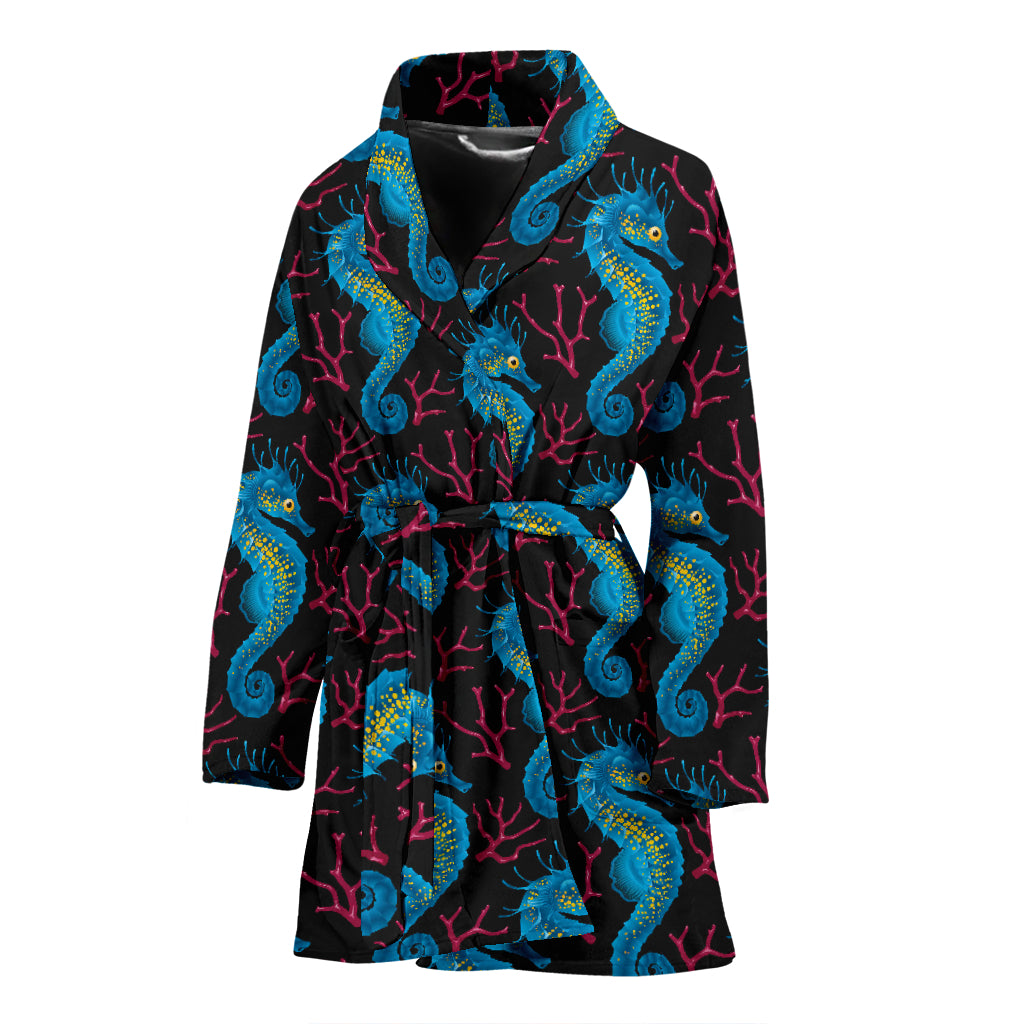 SeaHorse Print Design LKS401 Women Bathrobe