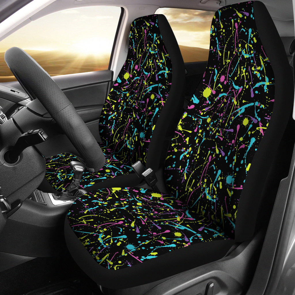 Splatter Multicolor Print Design LKS302 Car Seat Covers