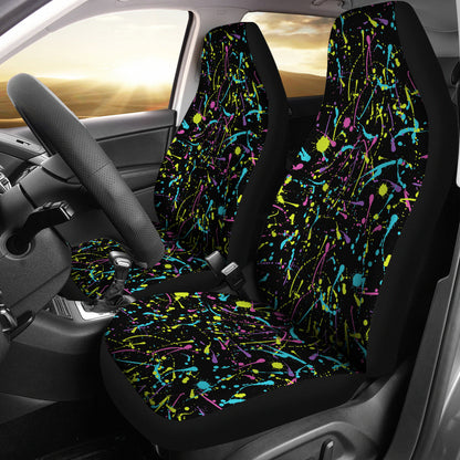 Splatter Multicolor Print Design LKS302 Car Seat Covers