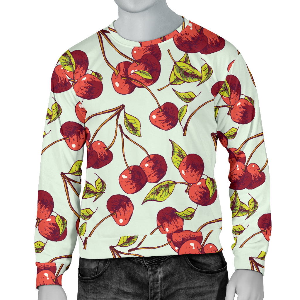 Cherry Hand Draw Men Long Sleeve Sweatshirt
