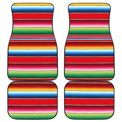 Serape Pattern Car Floor Mats Front Back