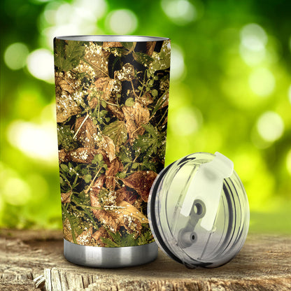 Camo Realistic Tree Forest Texture Print Tumbler