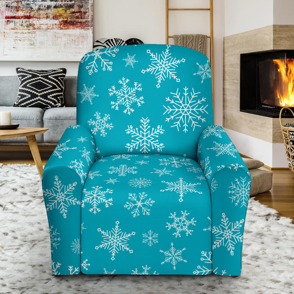 Snowflake Print Design LKS304 Recliner Slipcover with Pocket