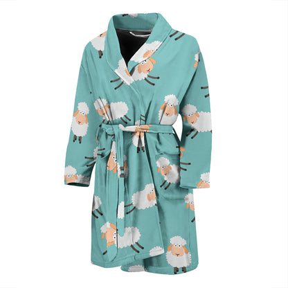 Sheep Print Design LKS406 Men Bathrobe