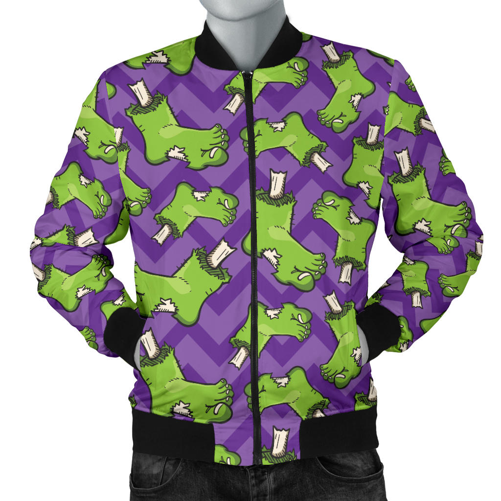 Zombie Foot Design Pattern Print Men Bomber Jacket