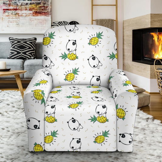 Bull Terriers Pattern Print Design 05 Recliner Slipcover with Pocket