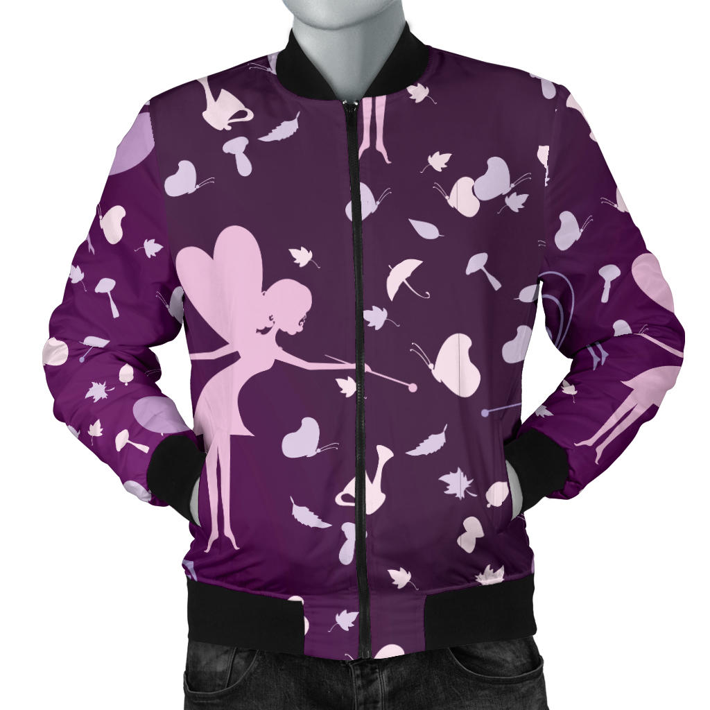 Fairy Pink Print Pattern Men Bomber Jacket