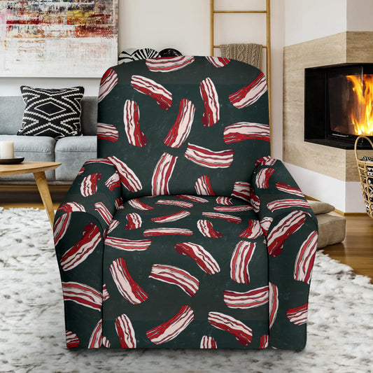 Bacon Pattern Print Design 02 Recliner Slipcover with Pocket
