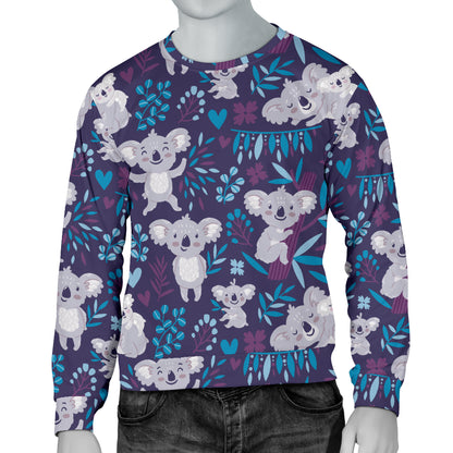 Koala Cute Themed Design Print Men Long Sleeve Sweatshirt