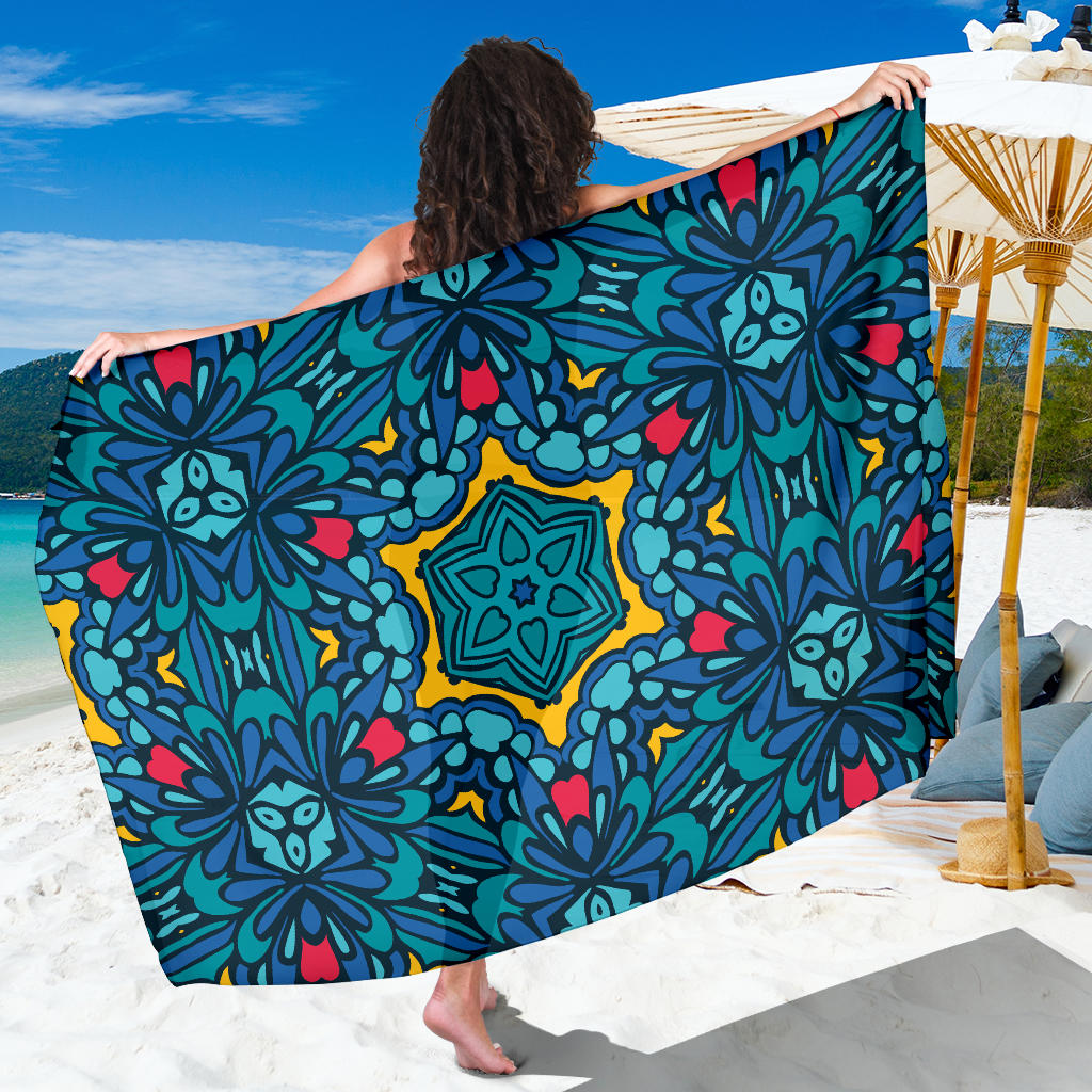 Kaleidoscope Pattern Print Design 04 Sarong Pareo Wrap