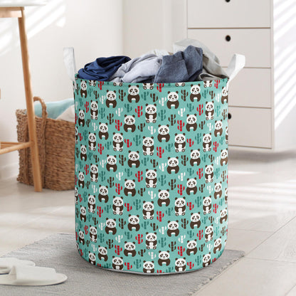 Panda Bear Cute Themed Print Laundry Basket