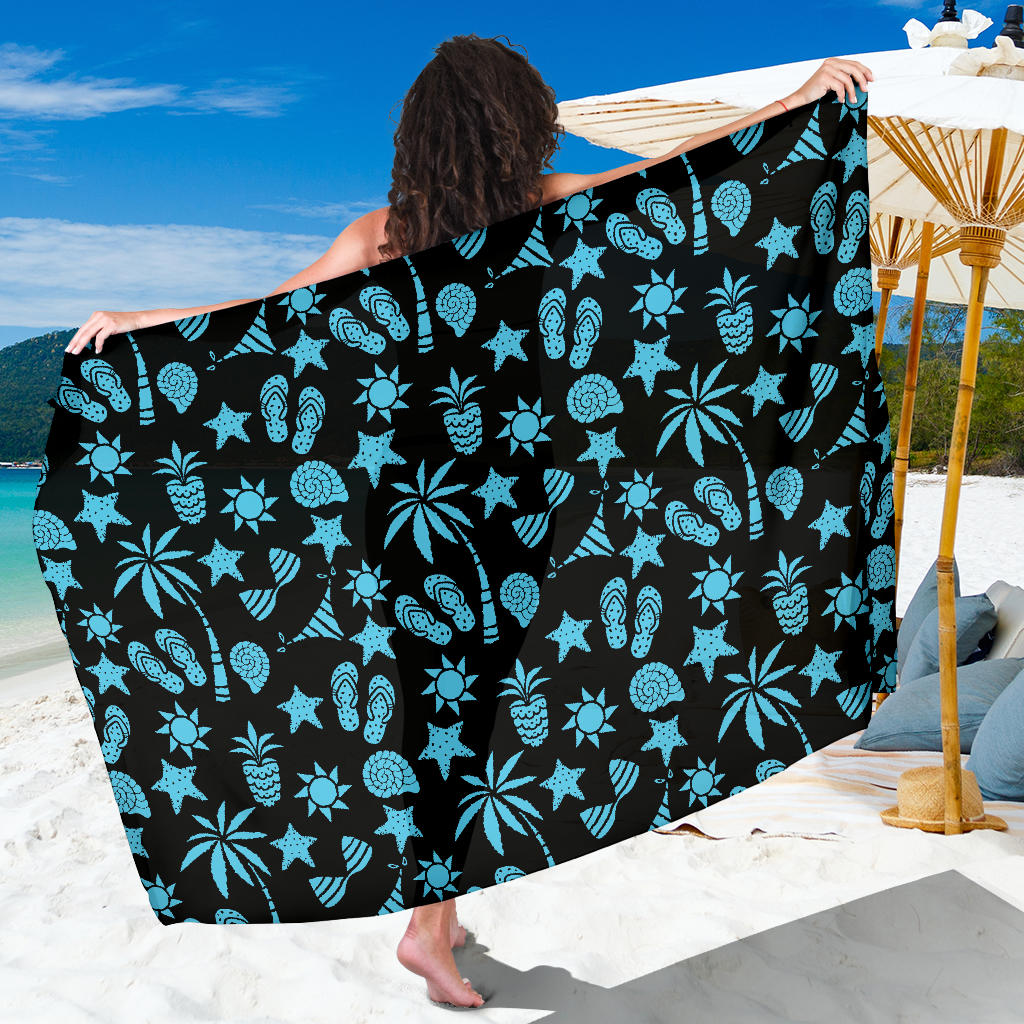 Beach Scene Pattern Print Design 03 Sarong Pareo Wrap