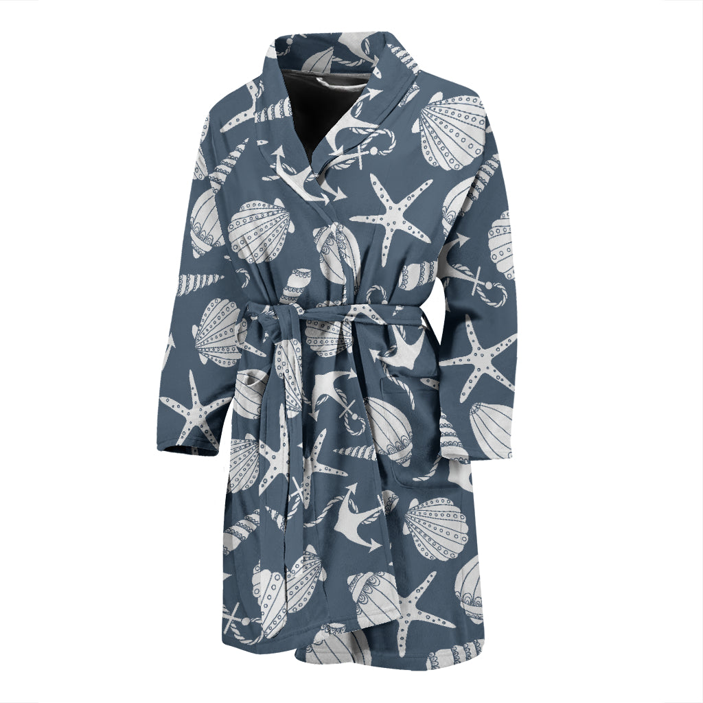 Seashell Print Design LKS306 Men Bathrobe