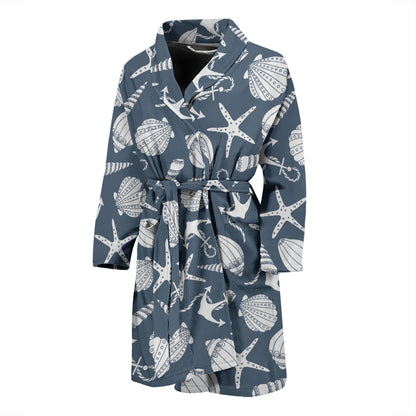 Seashell Print Design LKS306 Men Bathrobe