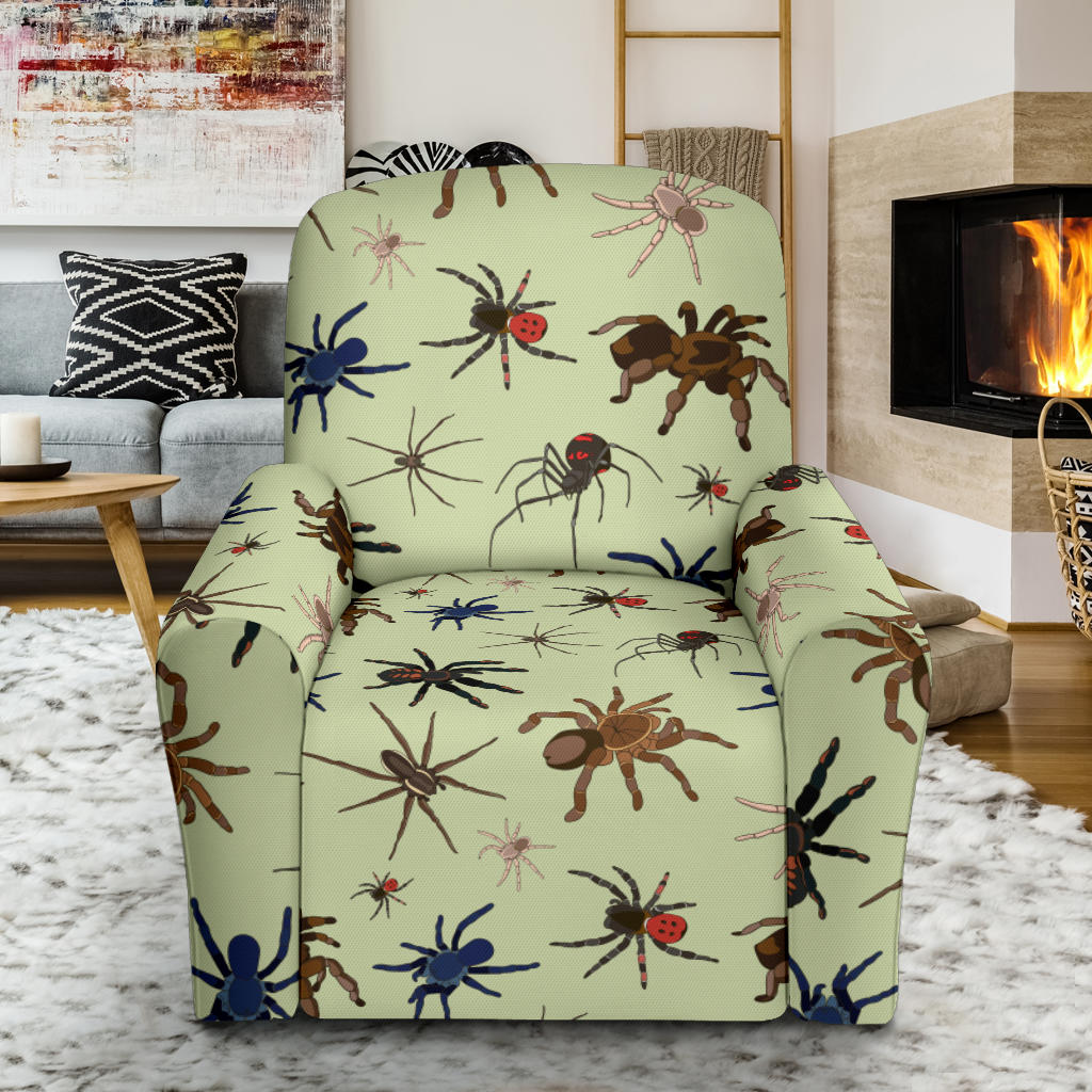 Tarantula Pattern Print Design 02 Recliner Slipcover with Pocket