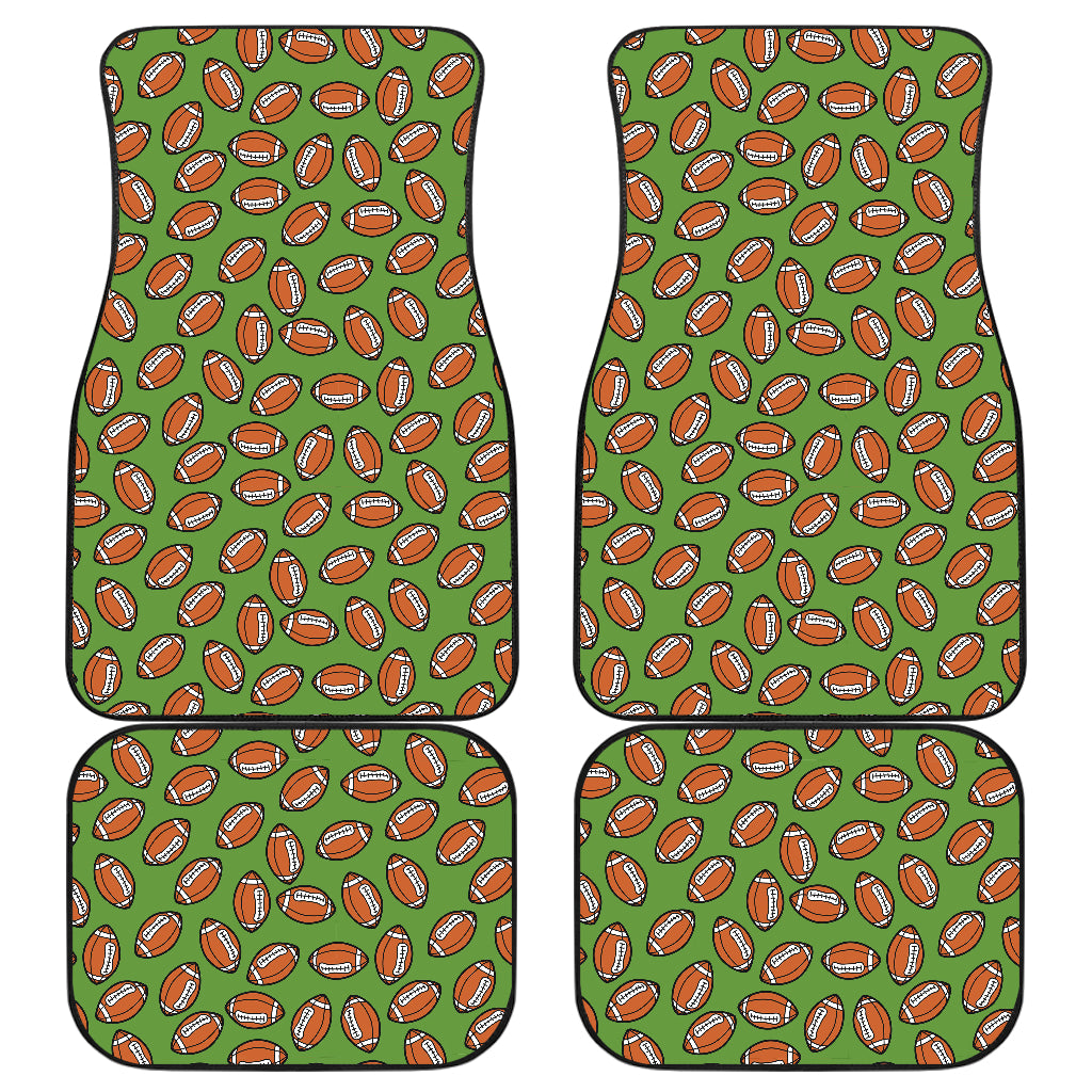 American Football on Green Design Car Floor Mats Front Back