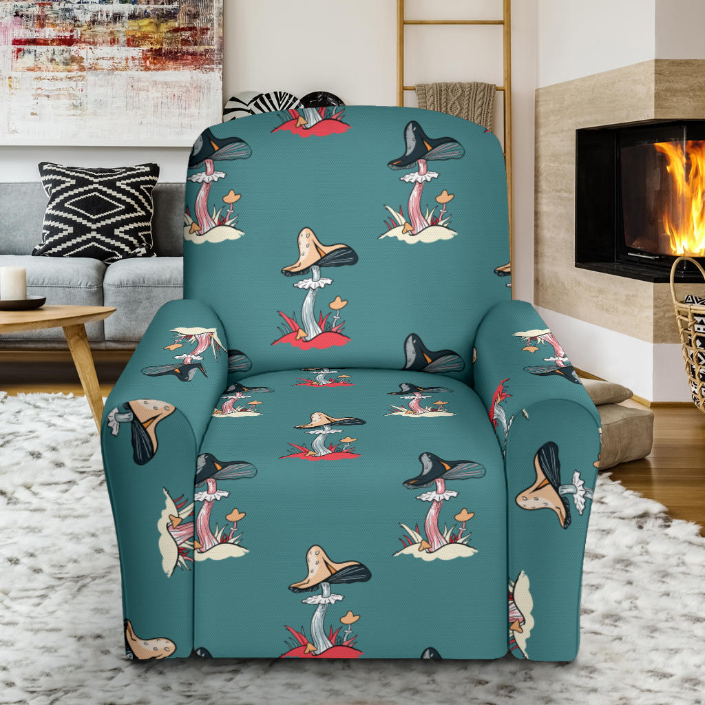 Mushroom Pattern Print Design A04 Recliner Slipcover with Pocket