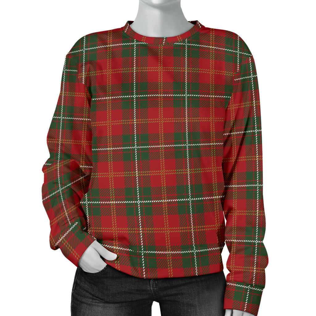 Holiday Tartan Plaid Pattern Women Long Sleeve Sweatshirt