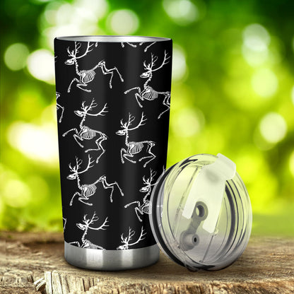 Deer Skeleton Print Pattern Tumbler