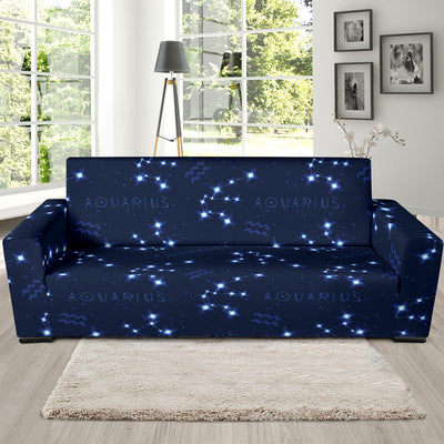 Aquarius Zodiac Pattern Print Design 02 Sofa Slipcover