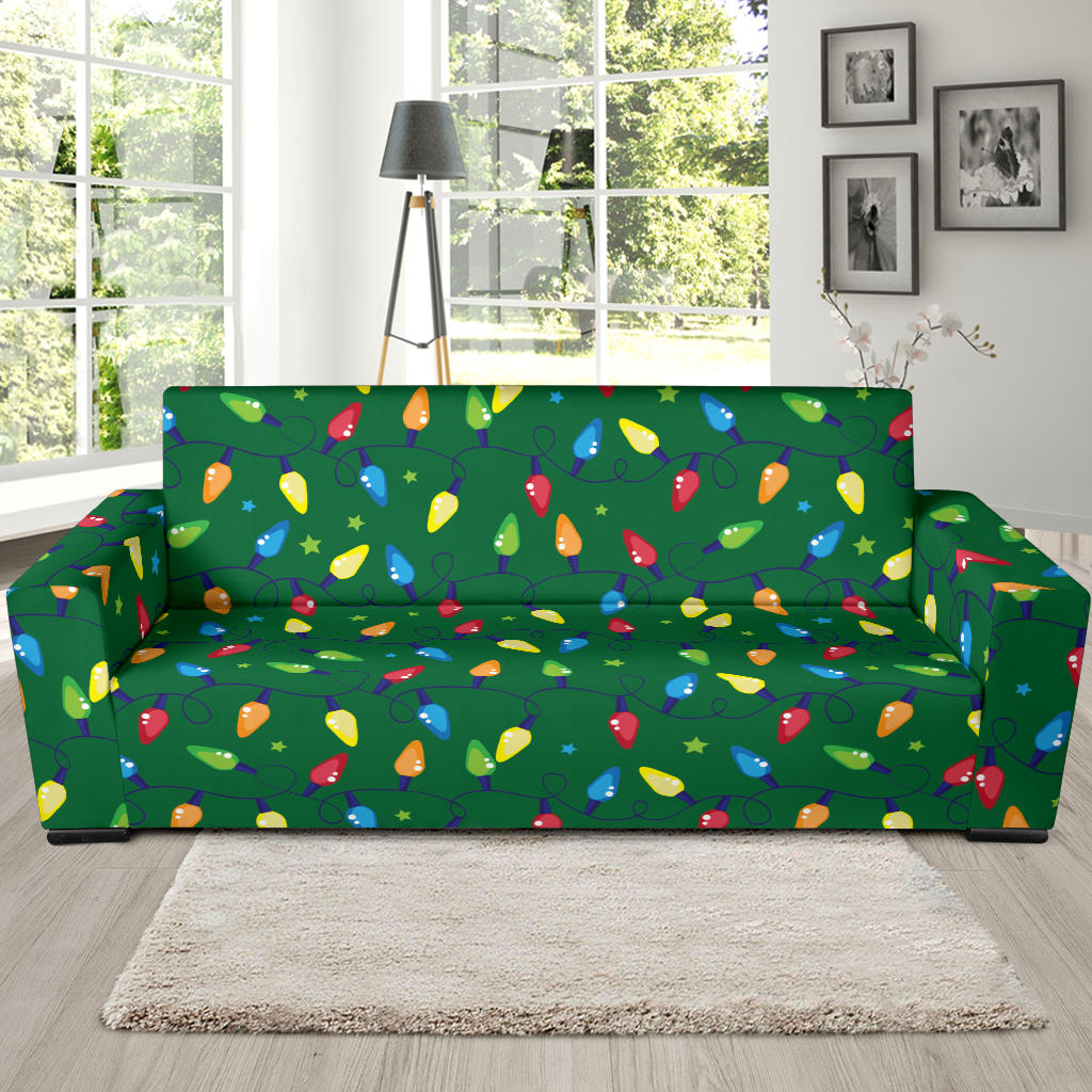 Christmas Light Pattern Print Design 02 Sofa Slipcover