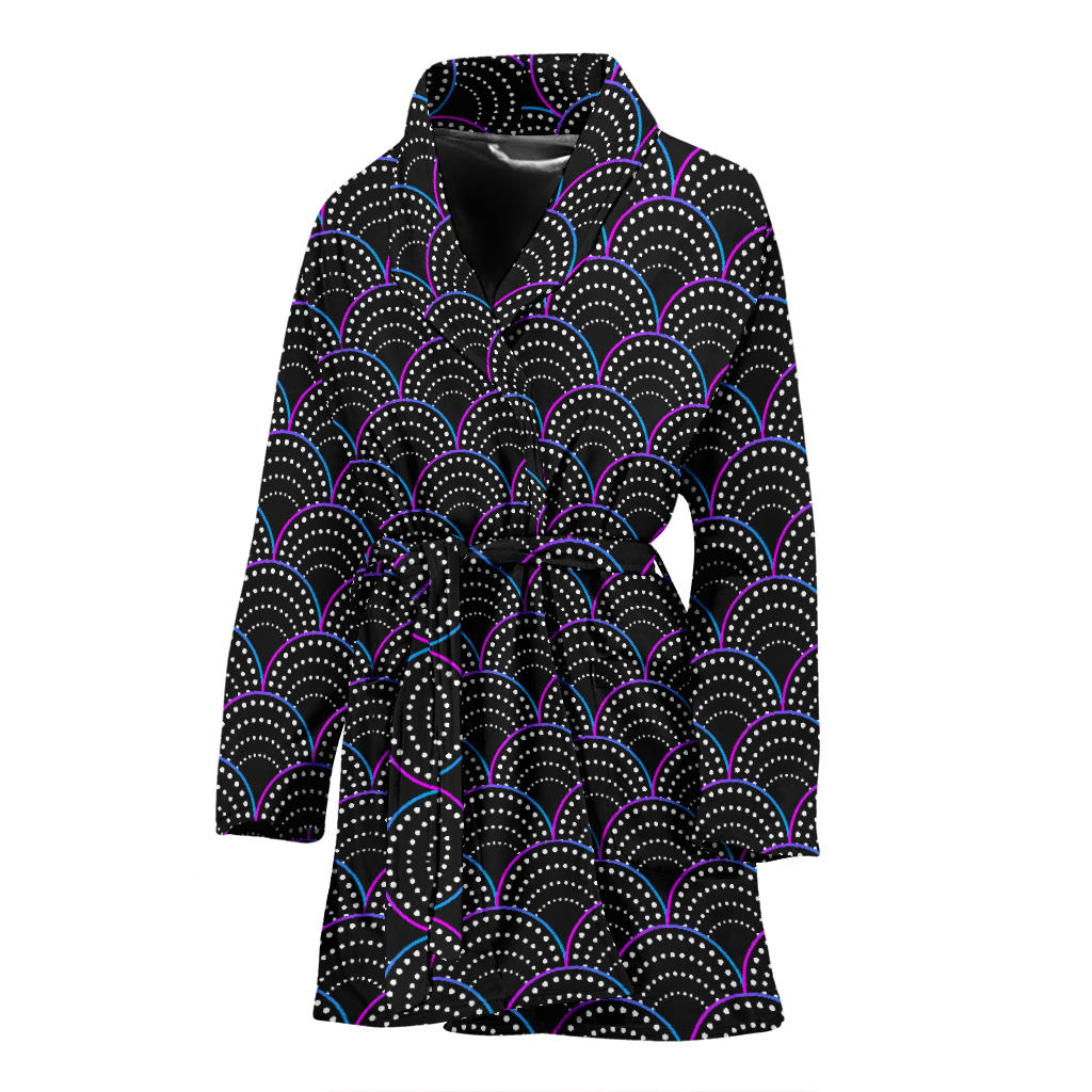 Mermaid Pattern Print Design 09 Women Bathrobe