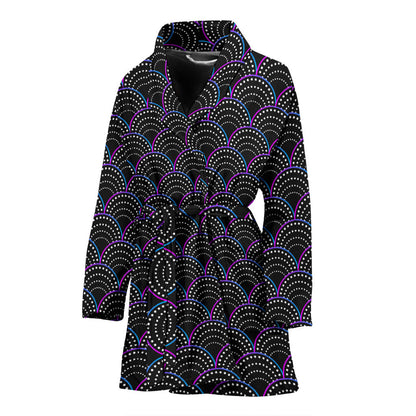 Mermaid Pattern Print Design 09 Women Bathrobe