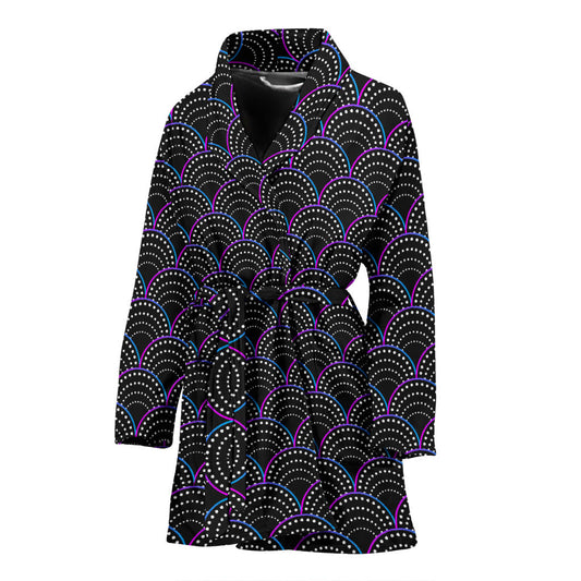 Mermaid Pattern Print Design 09 Women Bathrobe