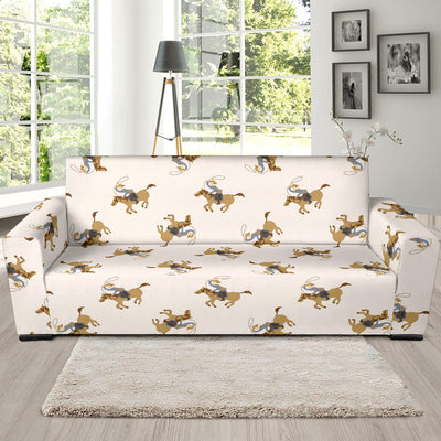 Cowboy Pattern Print Design 01 Sofa Slipcover