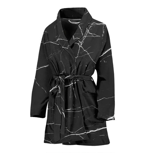 Marble Pattern Print Design 04 Women Bathrobe
