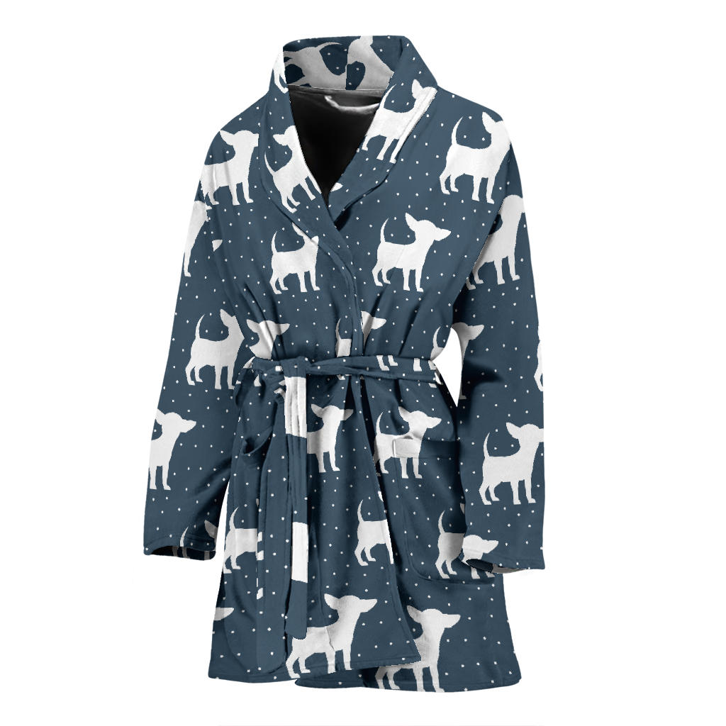 Chihuahua Pattern Print Design 03 Women Bathrobe