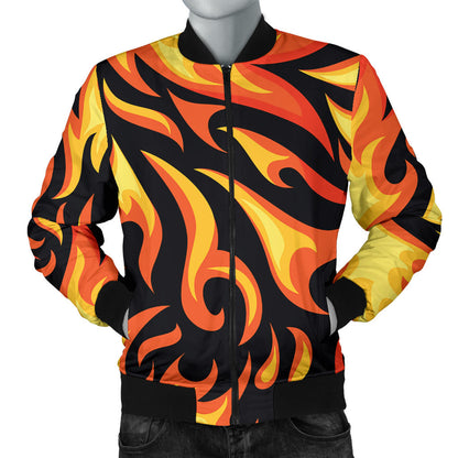 Flame Fire Design Pattern Men Bomber Jacket