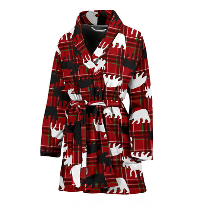 Moose Print Design LKS401 Women Bathrobe